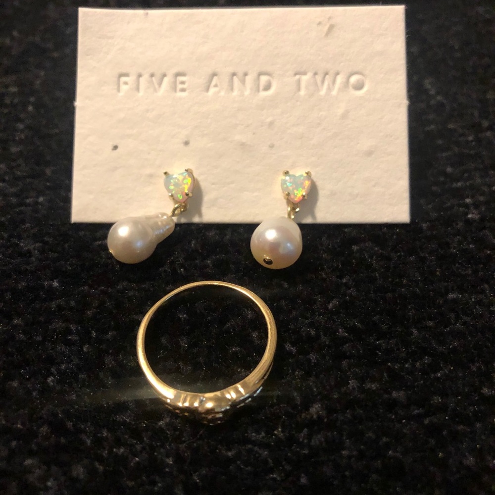 Never Worn Earrings & Ring